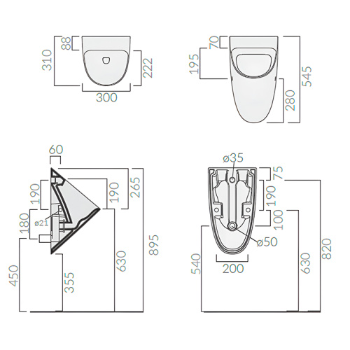 Писсуар подвесной Galassia CORE 7380SB фото 3