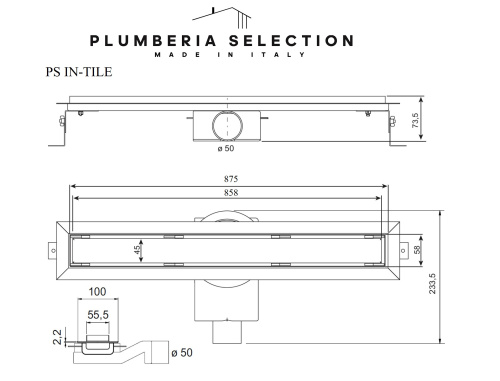 Душевой трап PLUMBERIA SELECTION PST IN-TILE PST90OR фото 9