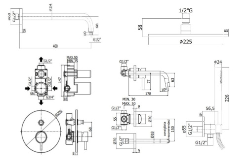Комплект для душа PAFFONI Light KITLIG015HGSP006 фото 2