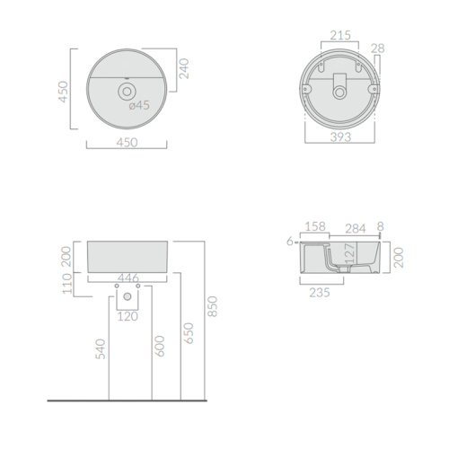 Раковина GALASSIA CORE46 7339SV фото 2