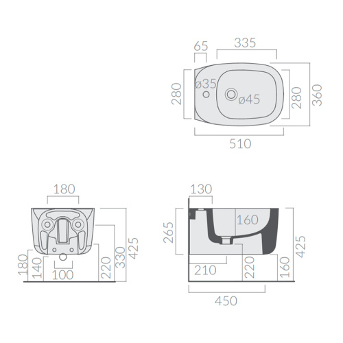 Биде подвесное Galassia SUSI 7814SB фото 3