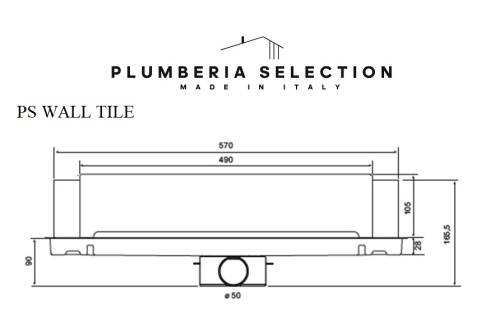 Душевой трап PLUMBERIA SELECTION PSWT WALL TILE PSWT60 фото 2