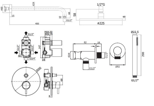 Комплект для душа PAFFONI LIGHT KITLIG015CRP фото 2