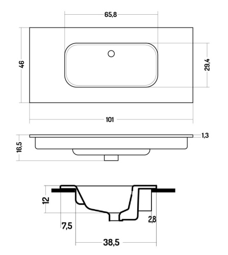 Раковина на мебель Plumberia Selection IXO XO101SFBO фото 8