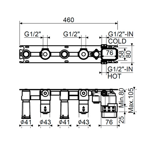 Встраиваемая часть смесителя  Plumberia Selection Modular IXO XMT000 фото 2