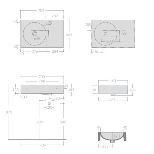 Раковина GALASSIA R70 7701MT фото 2