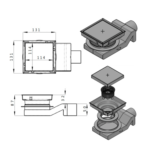 Душевой трап PLUMBERIA SELECTION PS HOLDER PSH13MT фото 9
