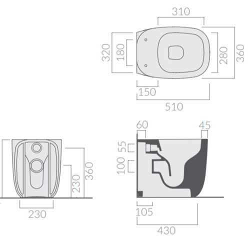Комплект унитаза с крышкой GALASSIA KIT SUSI 7811MT Slim фото 4
