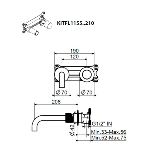 Комплект смесителя для раковины Plumberia Selection FILA KITFL1155CR210 фото 2