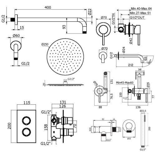 Комплект для душа Plumberia Selection IXO KITZXOT18QCR210 фото 8