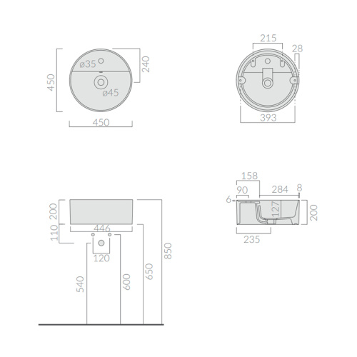 Раковина GALASSIA CORE46 7339SFSA фото 2